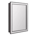 Head West 22"x30" Stylish Brushed Black Sleek Metro Beaded Medicine Cabinet with Mirror