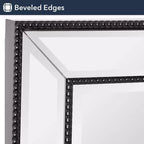 Armoire à pharmacie avec miroir de 22"x30", élégante, brossée noire, au design épuré, avec perles