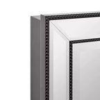 Armoire à pharmacie avec miroir de 22"x30", élégante, brossée noire, au design épuré, avec perles