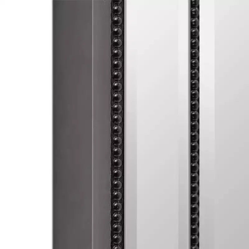 22"x30" Stylish Brushed Black Sleek Metro Beaded Medicine Cabinet with Mirror