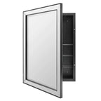 Armoire à pharmacie avec miroir de 22"x30", élégante, brossée noire, au design épuré, avec perles
