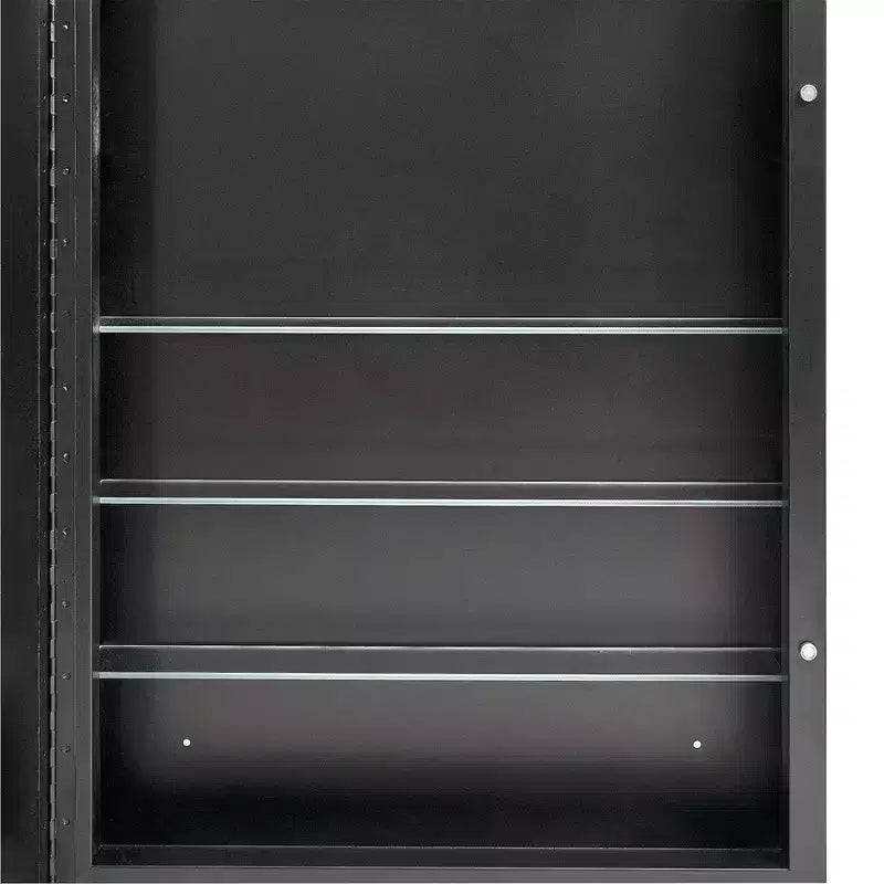 22"x30" Stylish Brushed Black Sleek Metro Beaded Medicine Cabinet with Mirror