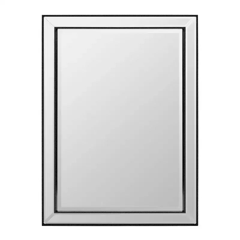 22"x30" Stylish Brushed Black Sleek Metro Beaded Medicine Cabinet with Mirror