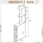 Meuble de rangement de salle de bain étroit, Organisateur de salle de bain mince avec 2 étagères ouvertes et une porte, Meuble de sol autoportant pour petits espaces, Blanc