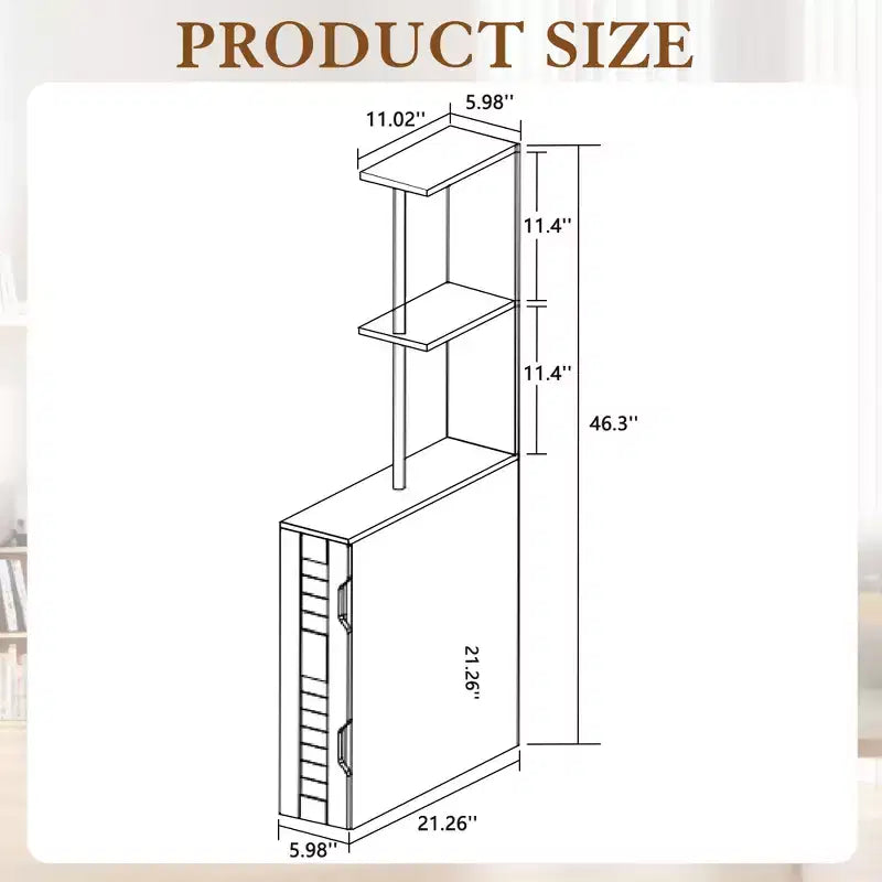 Narrow Bathroom Storage Cabinet, Slim Bathroom Storage Organizer with 2 Open Shelves & Door, Freestanding Floor Cabinet for Small Spaces, White