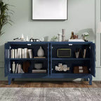 Buffet à 4 portes, Meuble de rangement en bois avec étagère réglable, Meuble de rangement de cuisine, Console de salon ou de couloir