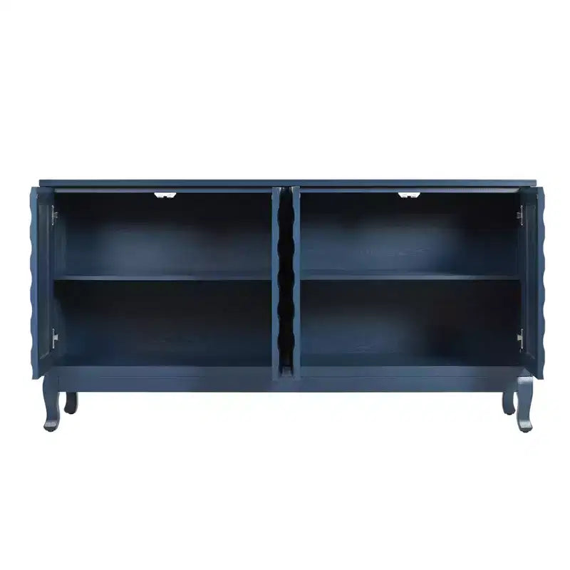 59 Sideboard Buffet Cabinet, Wood Storage Cabinet with Adjustable Shelf, Four Door Coffee Bar Cabinet, Console Cabinet for Living Room Hallway