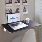 Bureau d'ordinateur mural flottant, gain de place, pour bureau à domicile ou étude, noir
