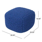 Pouf carré en maille de coton moderne