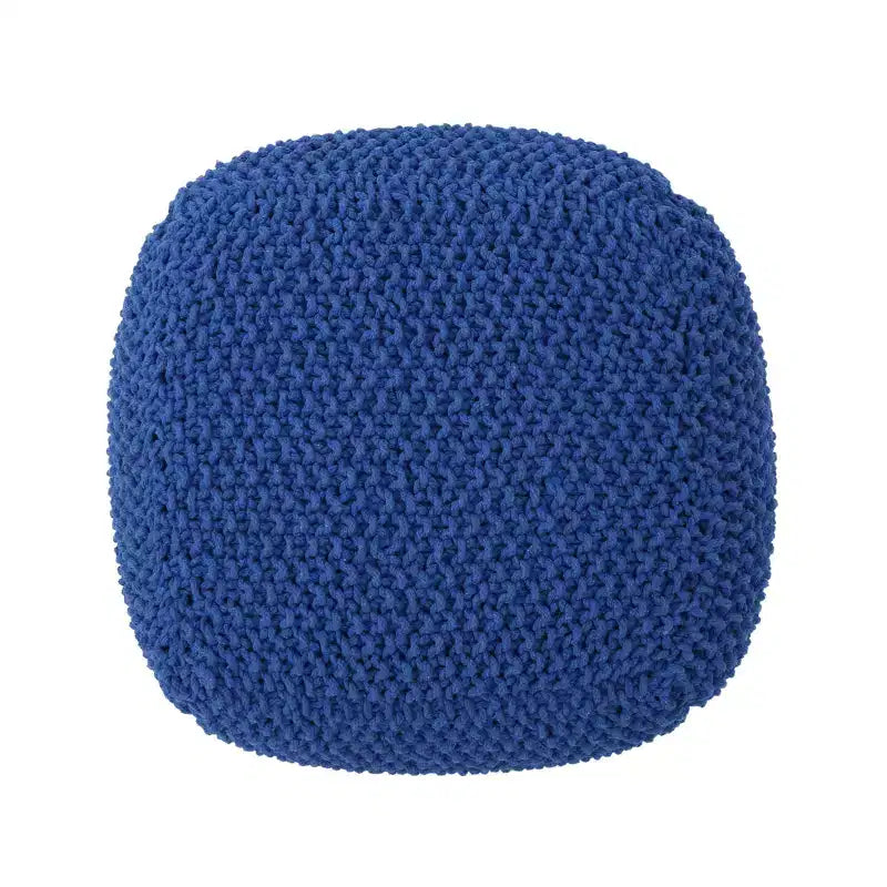 Pouf carré en maille de coton moderne