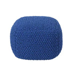Pouf carré en maille de coton moderne