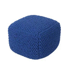Pouf carré en maille de coton moderne