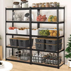 Étagères de rangement robustes - Unité de rayonnage métallique réglable à 5 niveaux pour l'organisation de garage, sous-sol et garde-manger