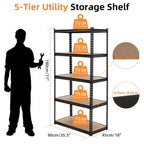 Étagères de rangement robustes - Unité de rayonnage métallique réglable à 5 niveaux pour l'organisation de garage, sous-sol et garde-manger