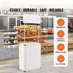 Comptoir de promotion, Table podium portable pour salon professionnel, 30.91 x 14.96 x 71.46, Stand d'exposition avec paroi, Blanc