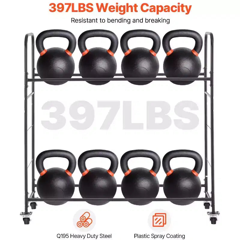Rolling Tire Storage Rack, 2-Shelf Tire Holder and Transport Trailer for Garage, Heavy-Duty Steel Tire Storage Cart with Wheel, Black