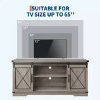 Meuble TV de ferme pour téléviseurs jusqu'à 65 pouces, meuble de divertissement avec portes coulissantes de grange et étagère réglable pour salon