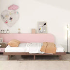 Lit plateforme flottant grand format, design moderne avec tête de lit, pied de lit, longerons, assemblage facile, aucun sommier tapissier requis