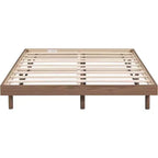Lit plateforme flottant grand format, design moderne avec tête de lit, pied de lit, longerons, assemblage facile, aucun sommier tapissier requis