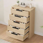 Commode à 5 tiroirs, avec poignées intégrées, Organiseur pour salon, chambre d'enfant, couloir et entrée