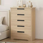 Commode à 5 tiroirs, avec poignées intégrées, Organiseur pour salon, chambre d'enfant, couloir et entrée