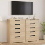 Commode à 5 tiroirs, avec poignées intégrées, Organiseur pour salon, chambre d'enfant, couloir et entrée