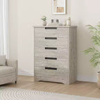 Commode à 5 tiroirs, avec poignées intégrées, Organiseur pour salon, chambre d'enfant, couloir et entrée
