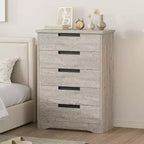 CuisinSmart 5 Drawer Dresser, Chest of Drawers with Embedded Handles, Dresser Organizer for Living Room, Nursery, Hallway and Entryway