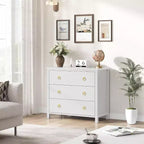 Modern Wide Drawer Dresser with Drawers, Wooden Dressers of Drawers Freestanding for Bedroom, Nursery, Living Room, White