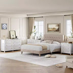 Commode large et moderne avec tiroirs, commodes en bois autoportantes pour chambre à coucher, chambre d'enfant, salon, blanc