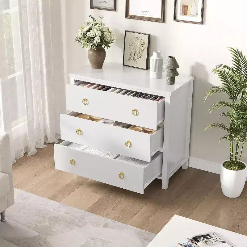 Commode large et moderne avec tiroirs, commodes en bois autoportantes pour chambre à coucher, chambre d'enfant, salon, blanc