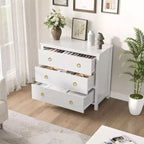 Commode large et moderne avec tiroirs, commodes en bois autoportantes pour chambre à coucher, chambre d'enfant, salon, blanc