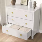 Commode large et moderne avec tiroirs, commodes en bois autoportantes pour chambre à coucher, chambre d'enfant, salon, blanc