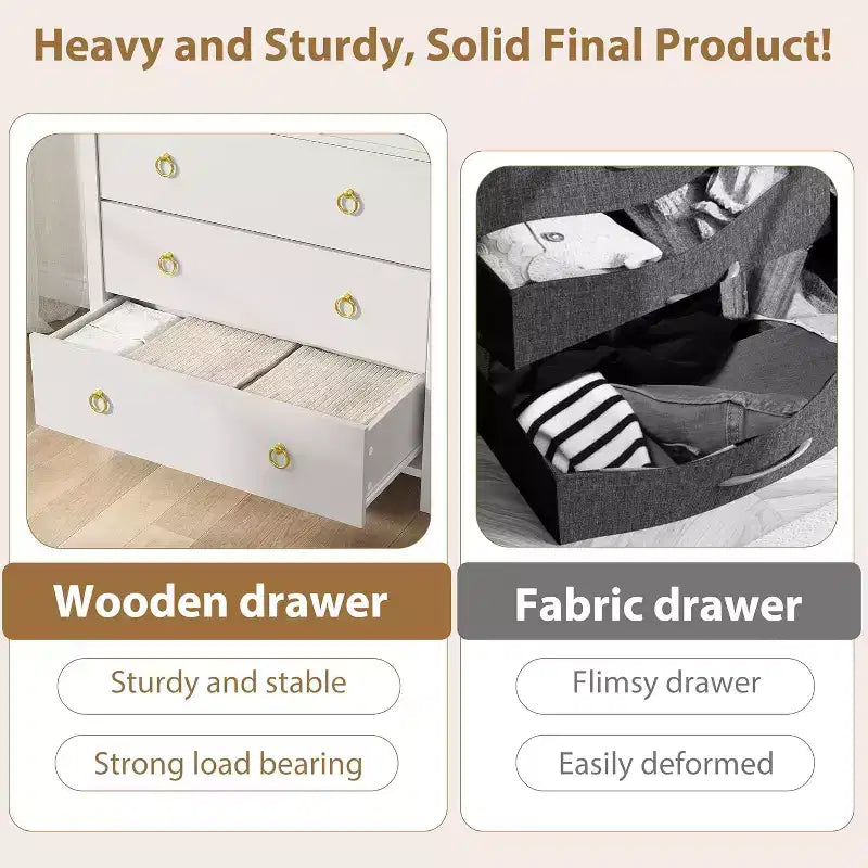 Commode large et moderne avec tiroirs, commodes en bois autoportantes pour chambre à coucher, chambre d'enfant, salon, blanc