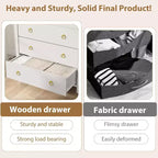 Commode large et moderne avec tiroirs, commodes en bois autoportantes pour chambre à coucher, chambre d'enfant, salon, blanc