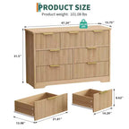 Commode cannelée pour chambre à coucher avec 7 tiroirs, commode moderne de 120 cm pour chambre à coucher