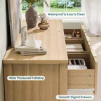 Commode cannelée pour chambre à coucher avec 7 tiroirs, commode moderne de 120 cm pour chambre à coucher