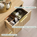 Commode cannelée pour chambre à coucher avec 7 tiroirs, commode moderne de 120 cm pour chambre à coucher