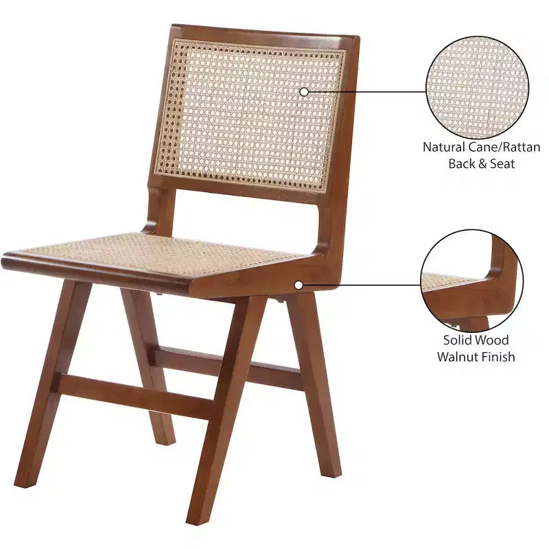 Walnut Wood Dining Side Chair, of 2