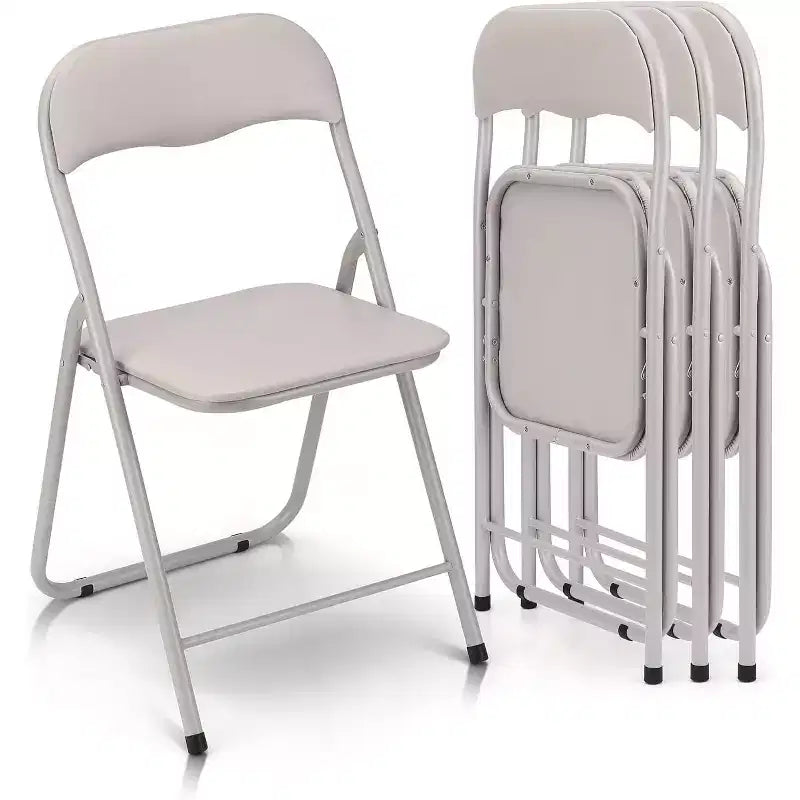 Folding Chairs with Cushion, Outdoor & Indoor Event Portable Metal Folding Chairs with Non-Slip Feet Pads Stackable Chairs
