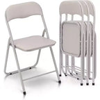 Folding Chairs with Cushion, Outdoor & Indoor Event Portable Metal Folding Chairs with Non-Slip Feet Pads Stackable Chairs