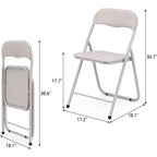 Chaises pliantes avec coussin, chaises pliantes portables en métal pour événements extérieurs et intérieurs avec patins antidérapants Chaises empilables