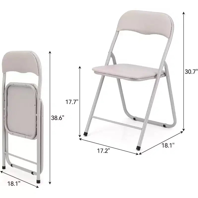Folding Chairs with Cushion, Outdoor & Indoor Event Portable Metal Folding Chairs with Non-Slip Feet Pads Stackable Chairs