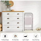 Chaises pliantes avec coussin, chaises pliantes portables en métal pour événements extérieurs et intérieurs avec patins antidérapants Chaises empilables
