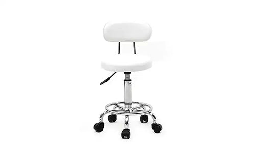 34 Swivel Bar Stool - 360 Rotating Chrome Stool with PU Leather Seat for Salon, Kitchen & Home Deco
