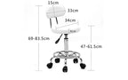 Tabouret de bar pivotant 34 - Tabouret chromé rotatif à 360° avec assise en cuir PU pour salon, cuisine et décoration intérieure