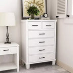 Commode de Chambre à Coucher avec 6 Tiroirs, Grande Commode Haute de 45 Po avec Rangement, Grande Commode pour Placard, Meuble de Rangement en Bois pour Entrée