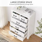 Commode de Chambre à Coucher avec 6 Tiroirs, Grande Commode Haute de 45 Po avec Rangement, Grande Commode pour Placard, Meuble de Rangement en Bois pour Entrée