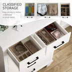 Commode de Chambre à Coucher avec 6 Tiroirs, Grande Commode Haute de 45 Po avec Rangement, Grande Commode pour Placard, Meuble de Rangement en Bois pour Entrée