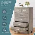 Commode de Chambre à Coucher avec 6 Tiroirs, Grande Commode Haute de 45 Po avec Rangement, Grande Commode pour Placard, Meuble de Rangement en Bois pour Entrée